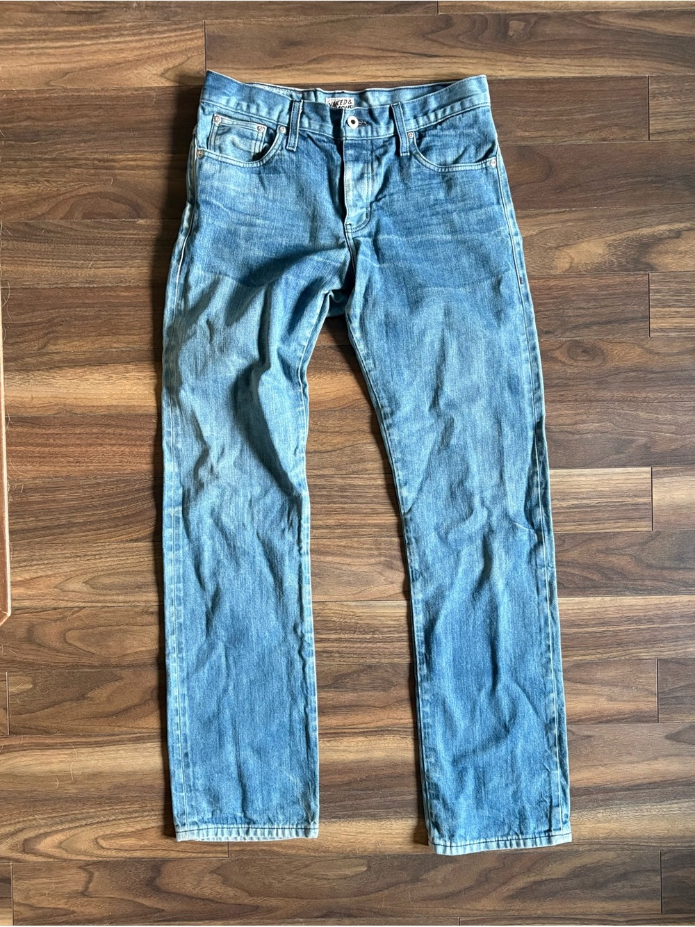 Naked & Famous Denim Light Blue Slim Straight Jeans